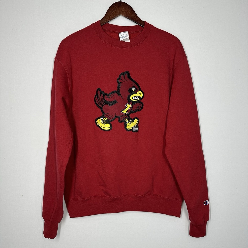 red Champion crewneck sweatshirt Iowa State University vintage Walking Cy medium